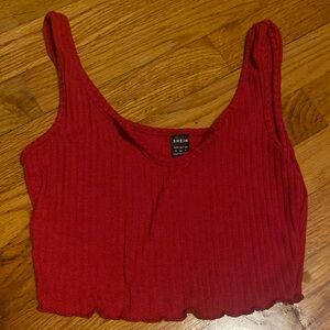 Red crop top tank top